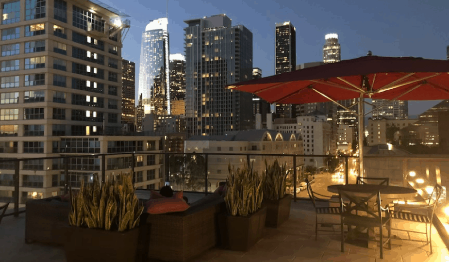 Rooftop view of DTLA from 1000 Grand by Windsor
