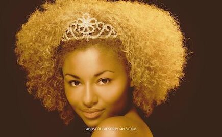Black woman wearing a crown