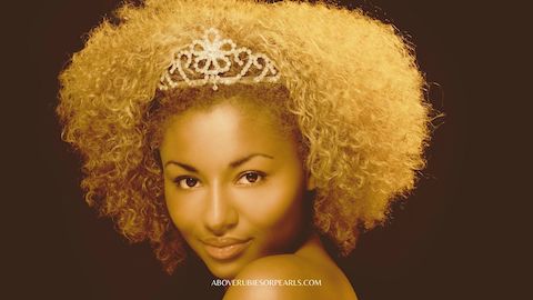 Black woman wearing a crown