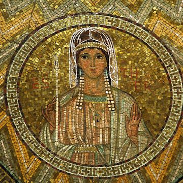 Queen Esther, mosaic, The Church of Hagia Maria Zion-The Formation Church, Jerusalem